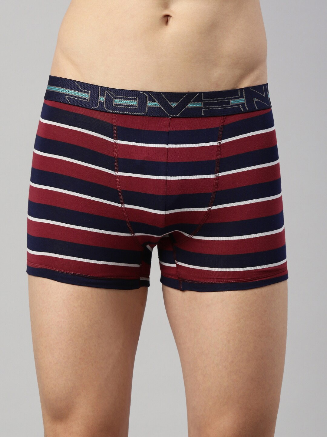 

Joven Men Red & Navy Blue Striped Cotton Trunks TYD02