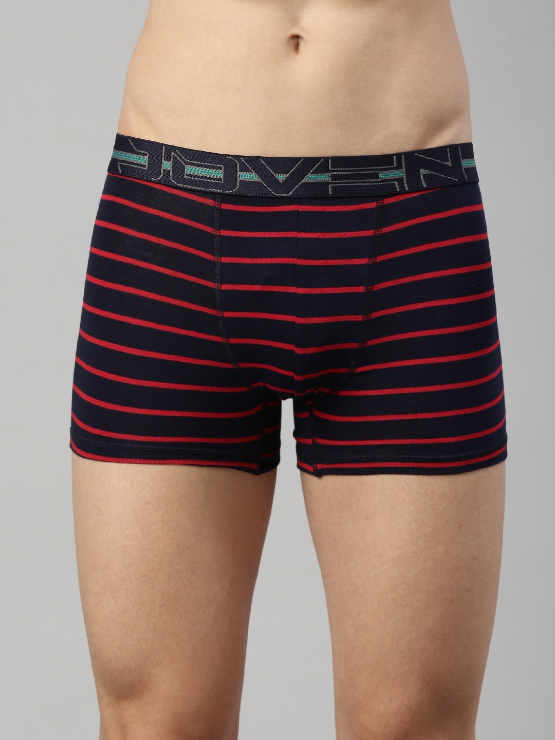 

Joven Men Navy Blue and Red Striped Neo Trunks-TYD08