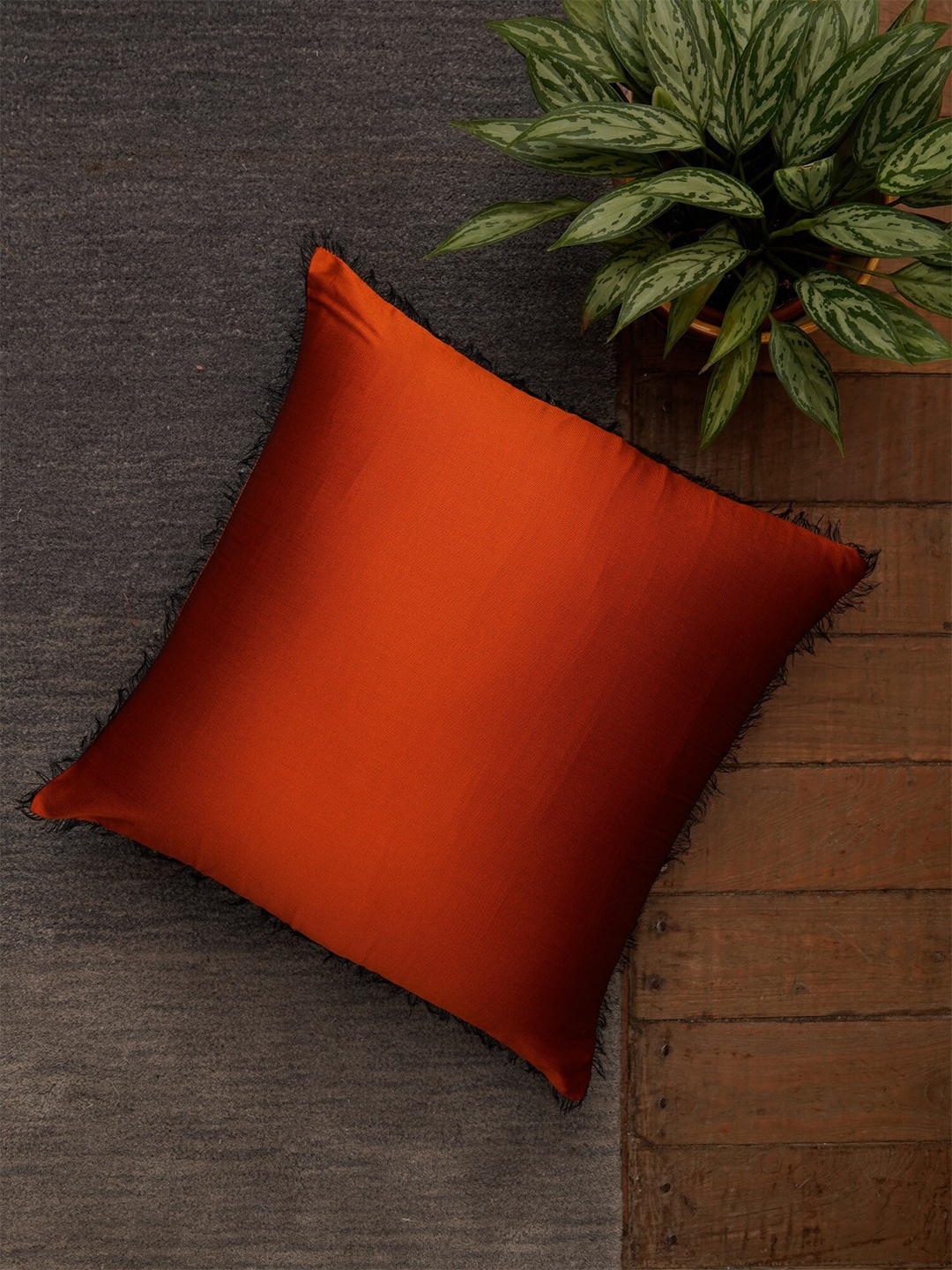 

ZEBA Orange Square Cushion Cover