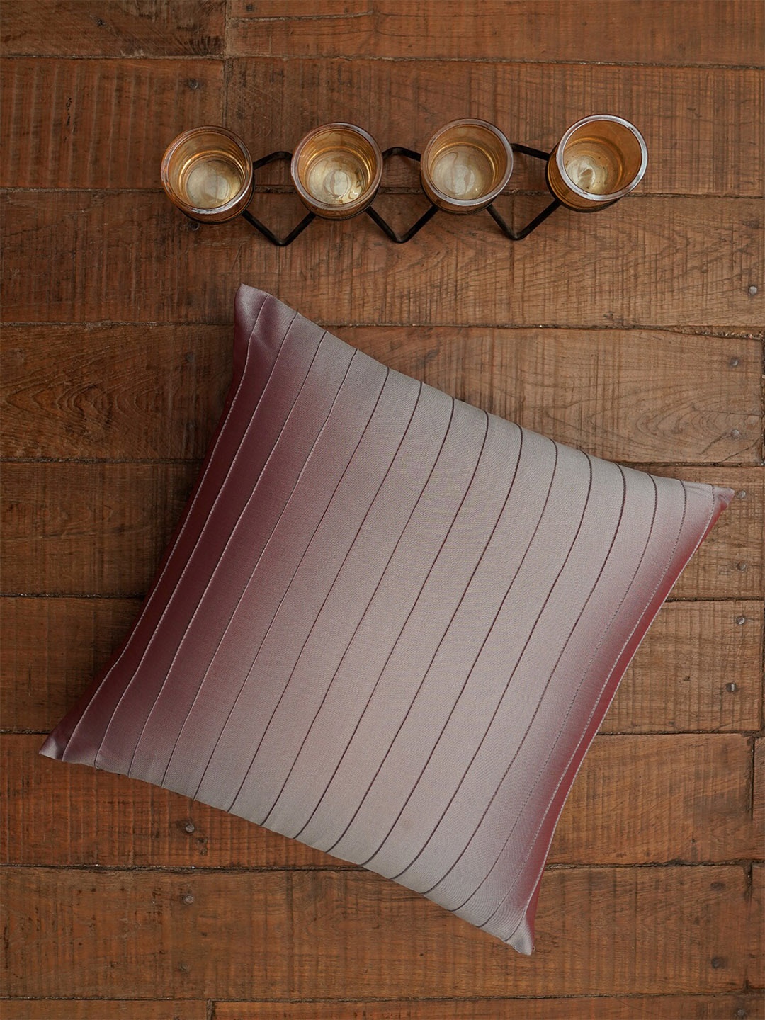 

ZEBA Grey Striped Square Cushion Cover