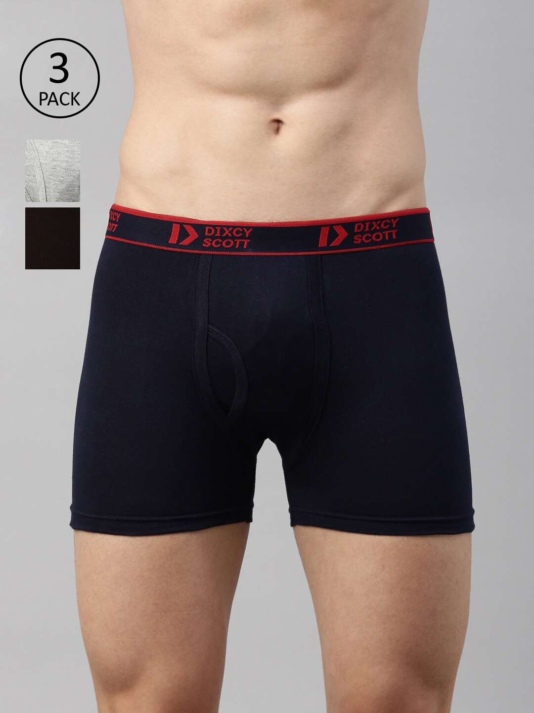 

DIXCY SCOTT Men Pack Of 3 Solid 100% Combed Cotton, Navy blue