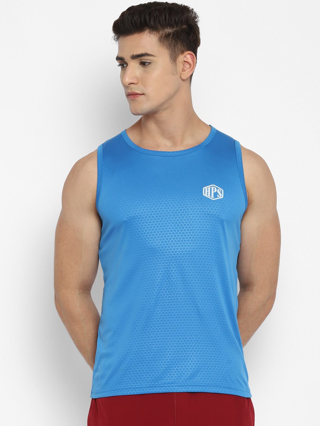 

HPS Sports Men Blue Solid Innerwear Gym Vests