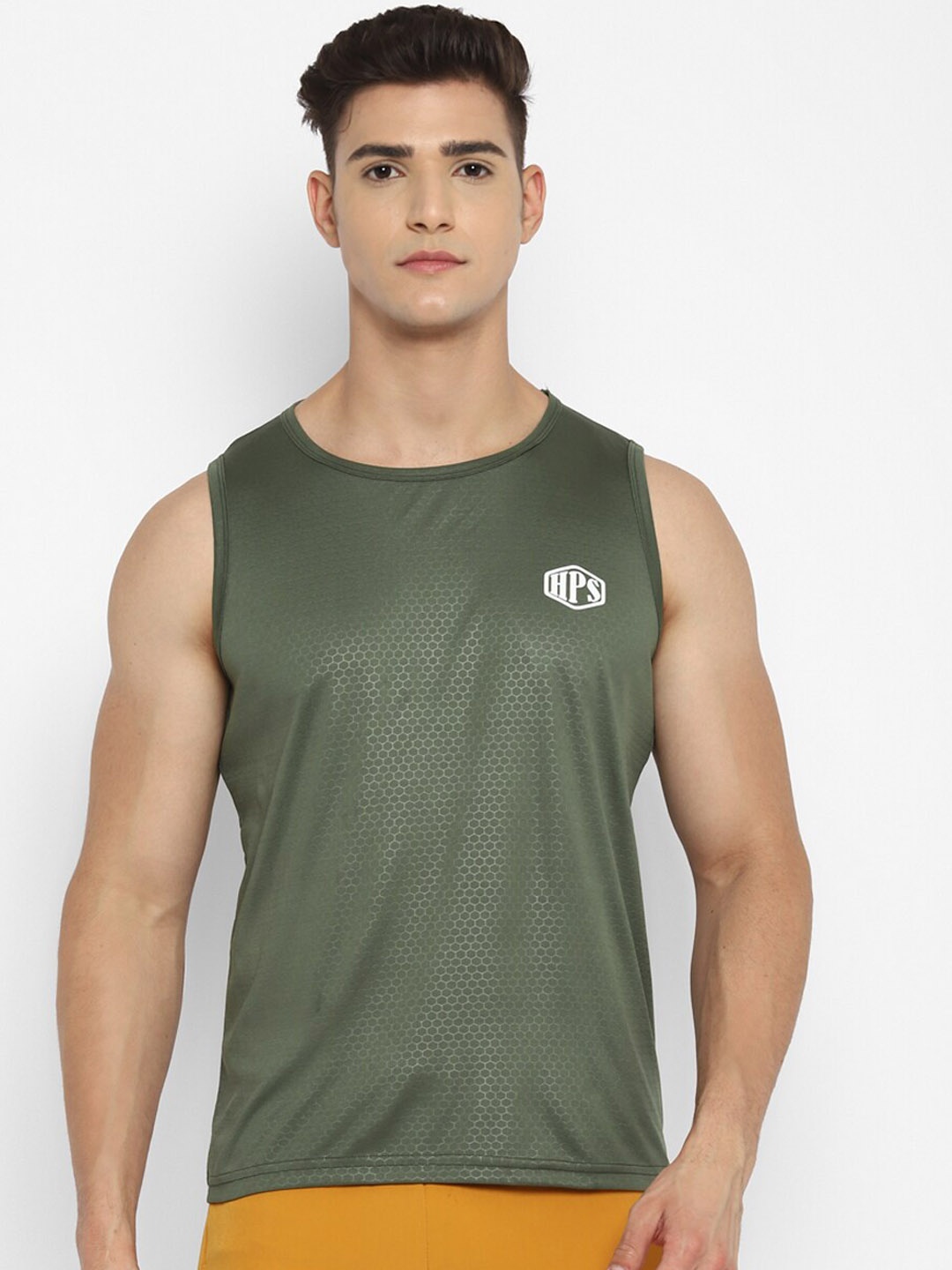 

HPS Sports Men Green Solid Innerwear Vest