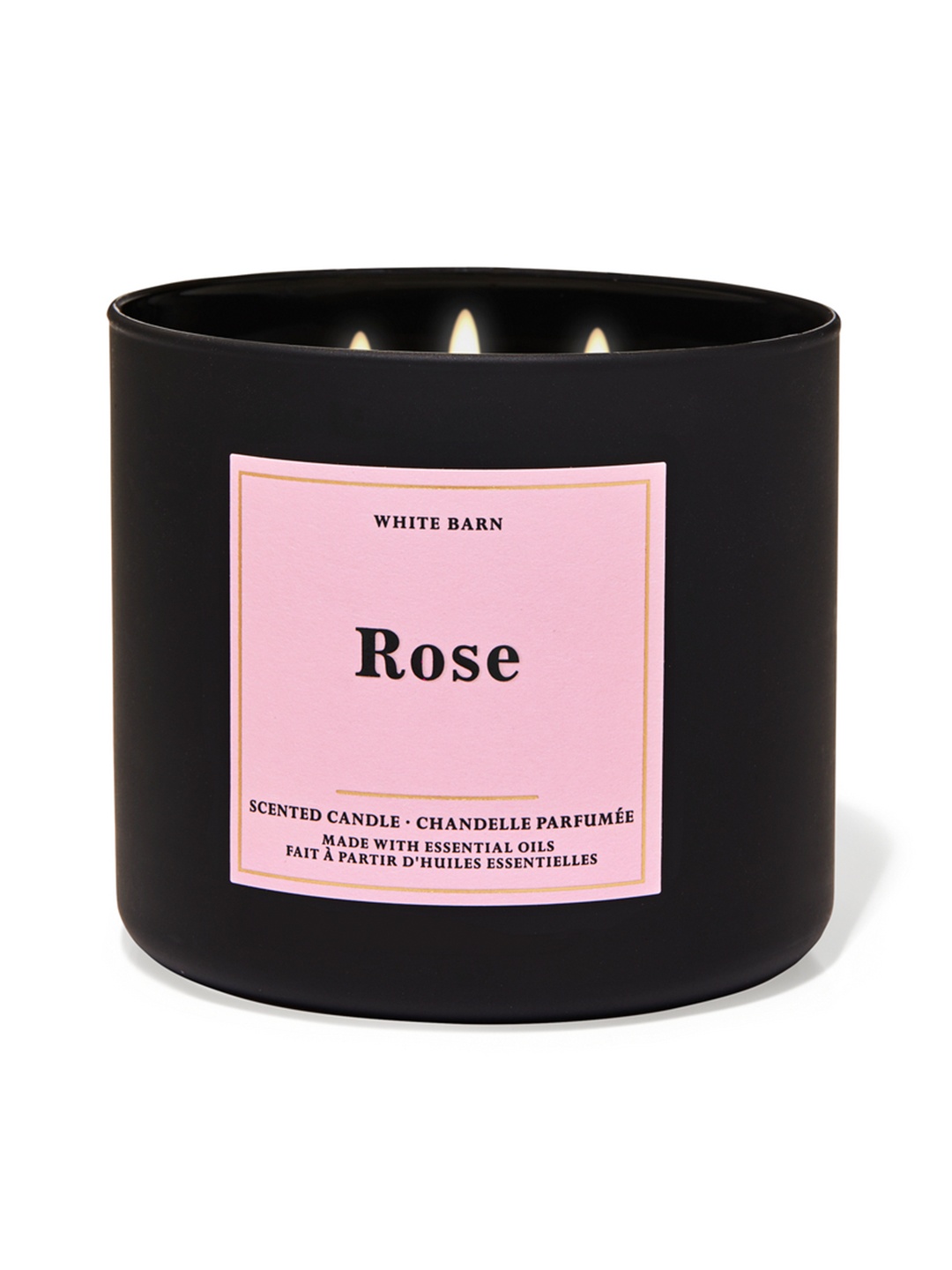 

Bath & Body Works Rose 3-Wick Scented Candle - 411g, Black