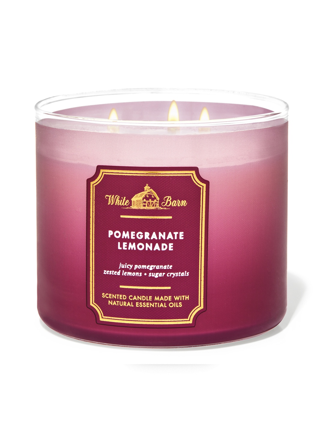 

Bath & Body Works Pomegranate Lemonade 3-Wick Candle 411 g, Pink