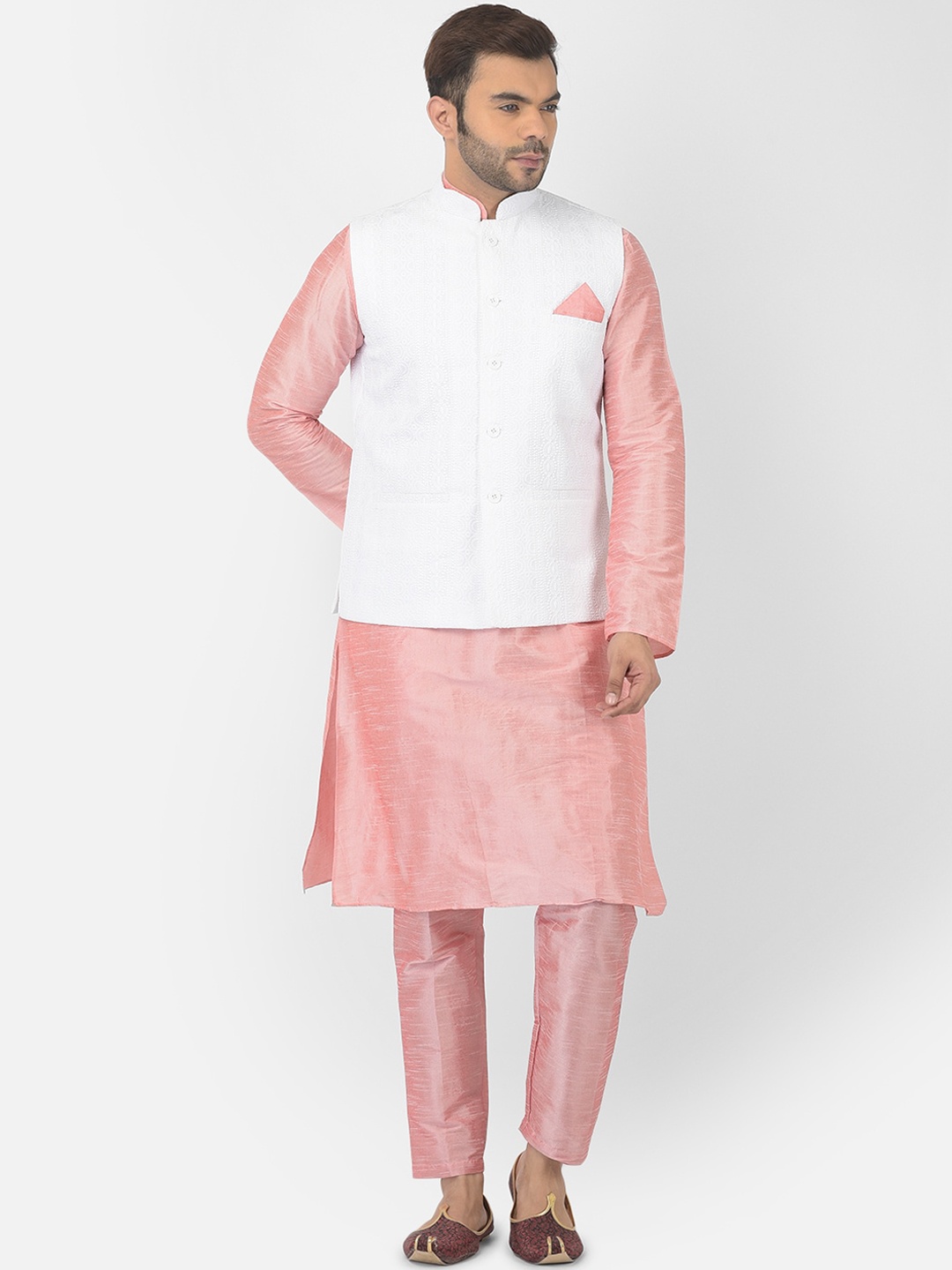 

DEYANN Men Pink Kurta with Pyjamas