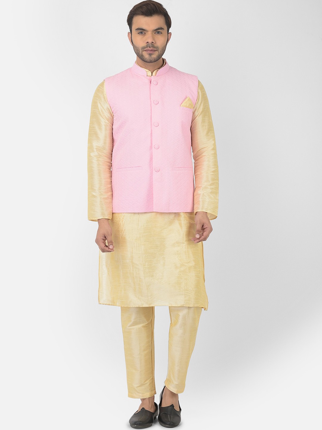 

DEYANN Men Pink Kurta with Pyjamas