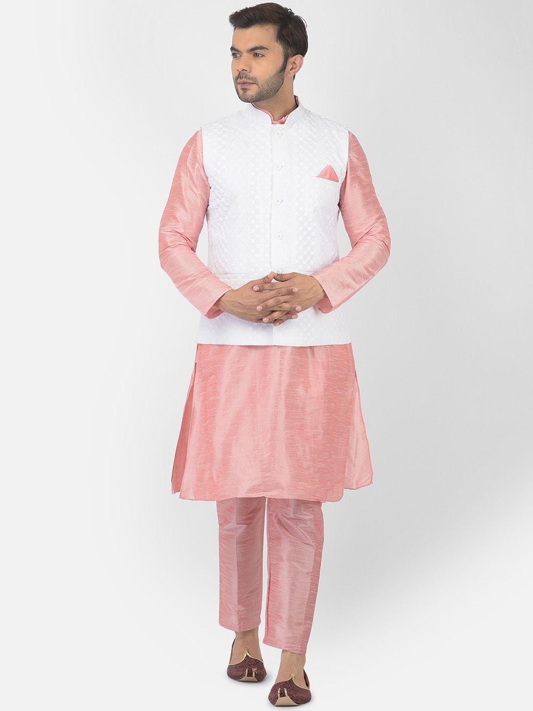 

DEYANN Men White Kurta with Pyjamas