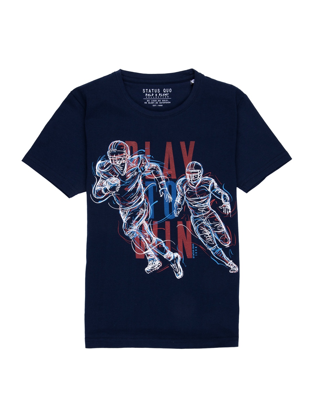 

Status Quo Boys Blue Printed T-shirt, Navy blue