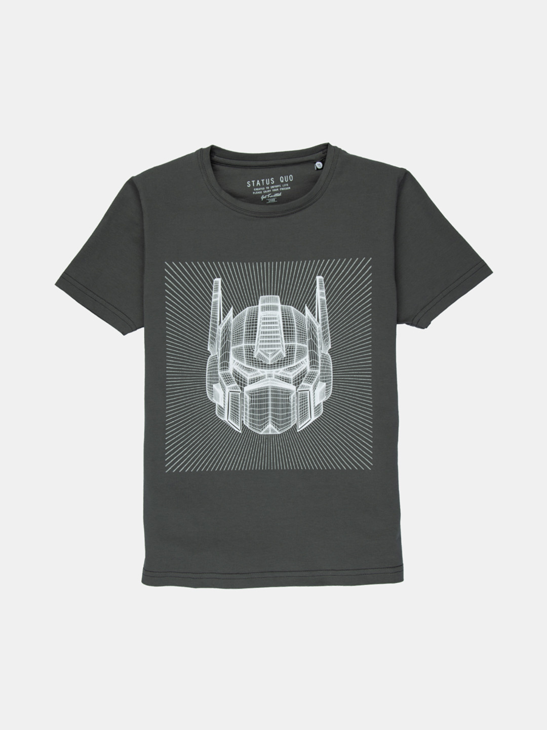 

Status Quo Boys Grey Printed Cotton T-shirt