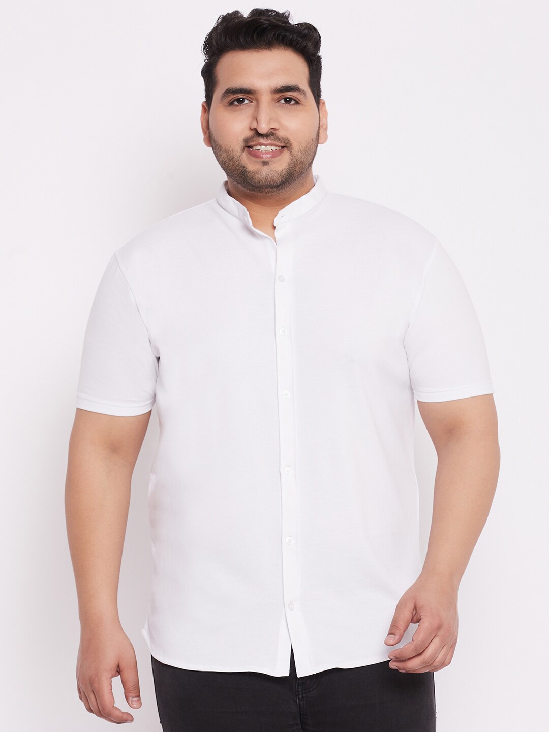 

WILD WEST Plus Men White Comfort Plus Size Casual Shirt