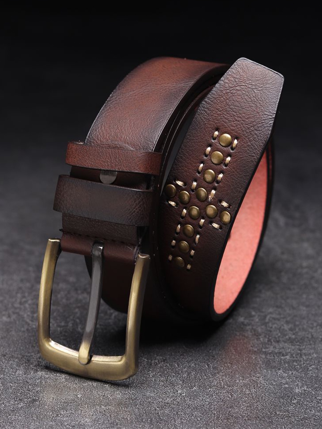 

Kastner Men Coffee Brown Embellished Belt