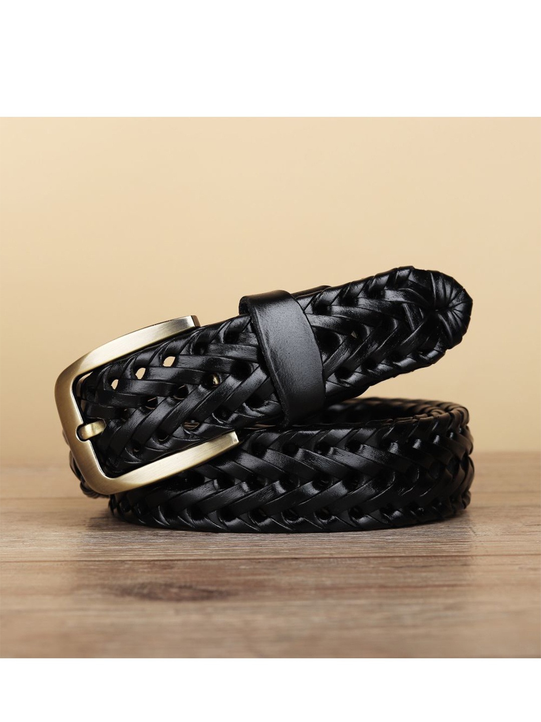 

Kastner Men Black Braided Leather Belt