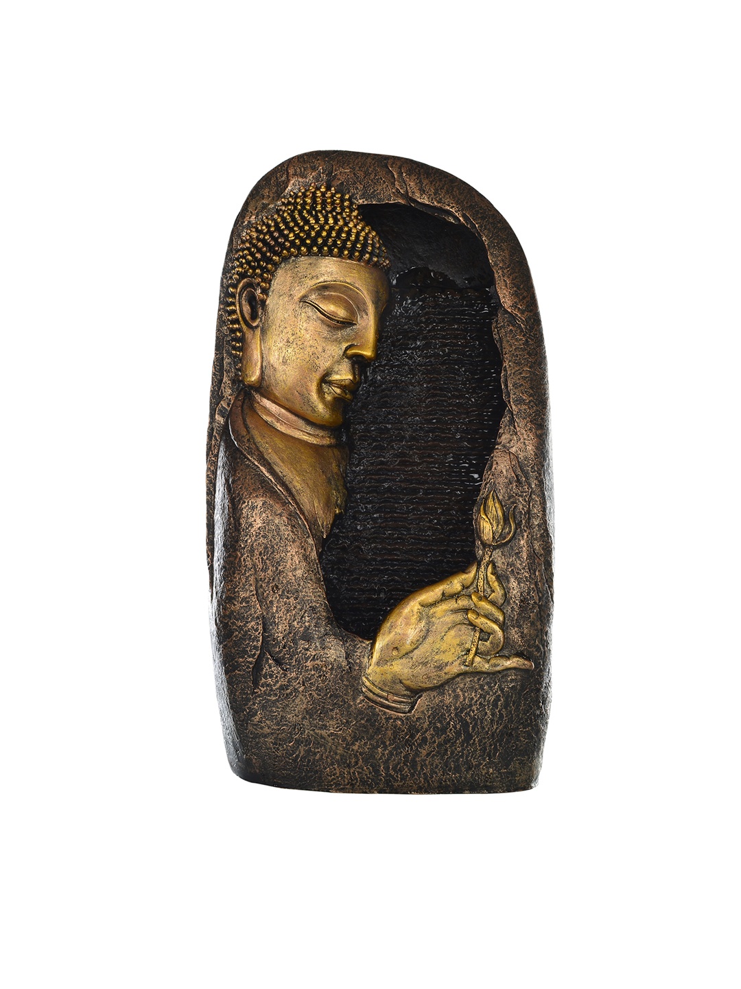 

eCraftIndia Gold-Toned Premium Decorative Buddha Electrical Waterfall Fountain