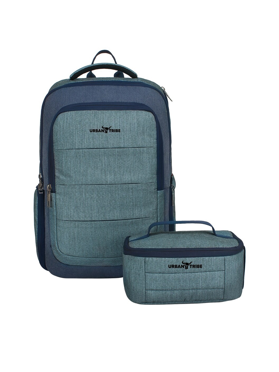 

URBAN TRIBE Unisex Blue & Green Backpack with Lunch Bag