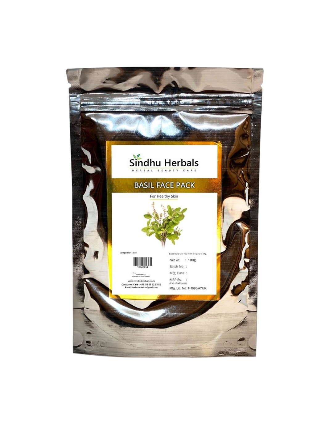 

Sindhu Herbals Basil Face Pack 100 g, Brown
