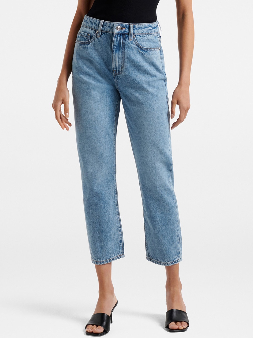 

Forever New Women Blue Slim Fit High-Rise Light Fade Jeans
