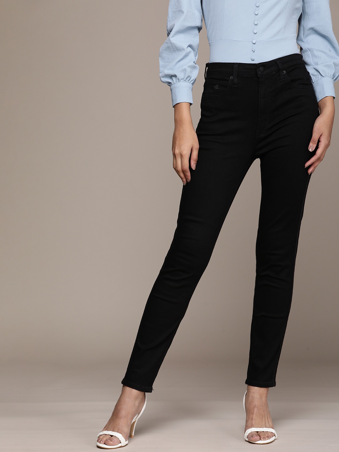 

Calvin Klein Jeans Women Black Skinny Fit High-Rise Stretchable Casual Jeans