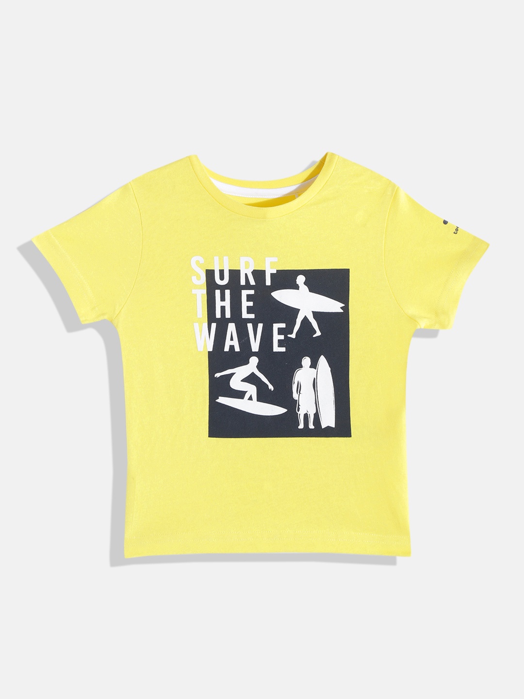 

toothless Boys Yellow & Black Printed T-shirt