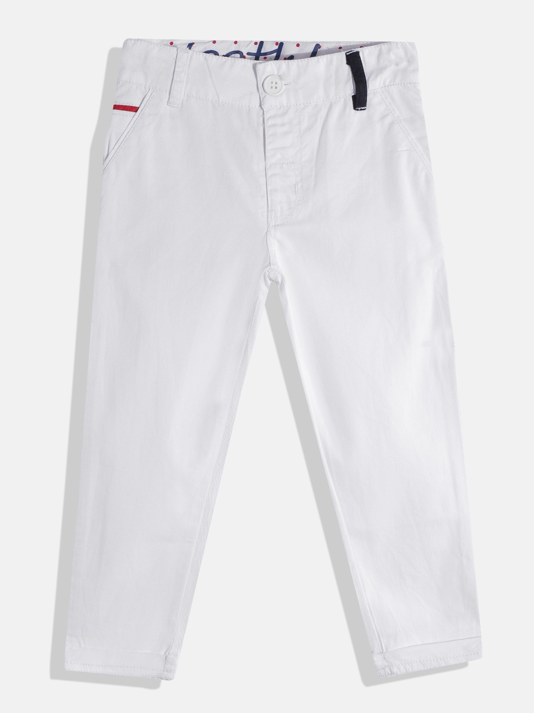 

toothless Boys White Cotton Regular Fit Pants