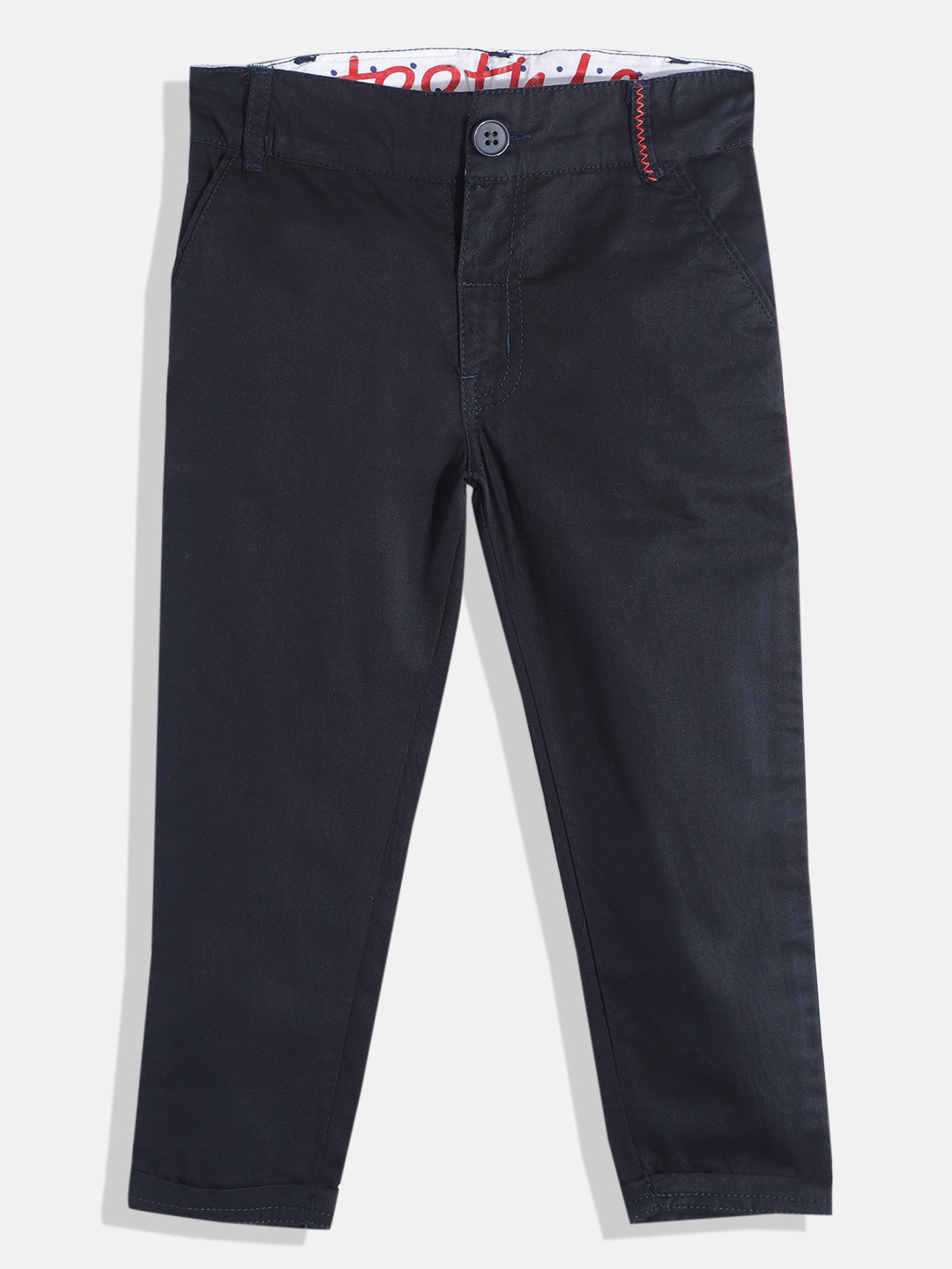 

toothless Boys Navy Blue Regular Fit Pants