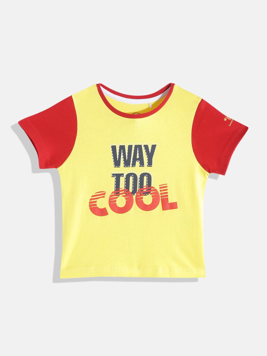 

toothless Boys Yellow & Red Printed Pure Cotton T-shirt