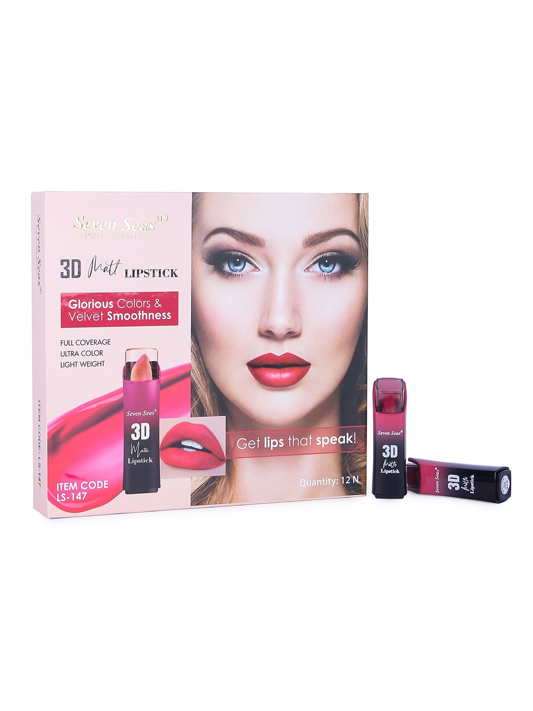 

Seven Seas Set of 12 Full Coverage 3D Matte Lipsticks, Multi