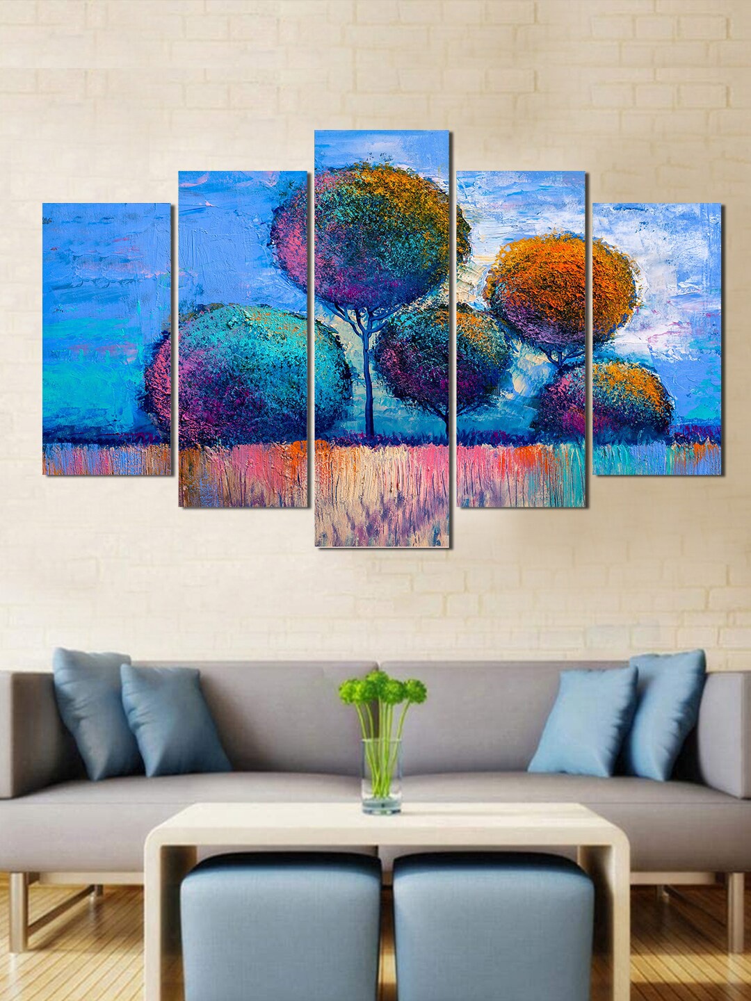 

WENS Set Of 5 Blue & Pink Nature Beauty Printed Wall Art