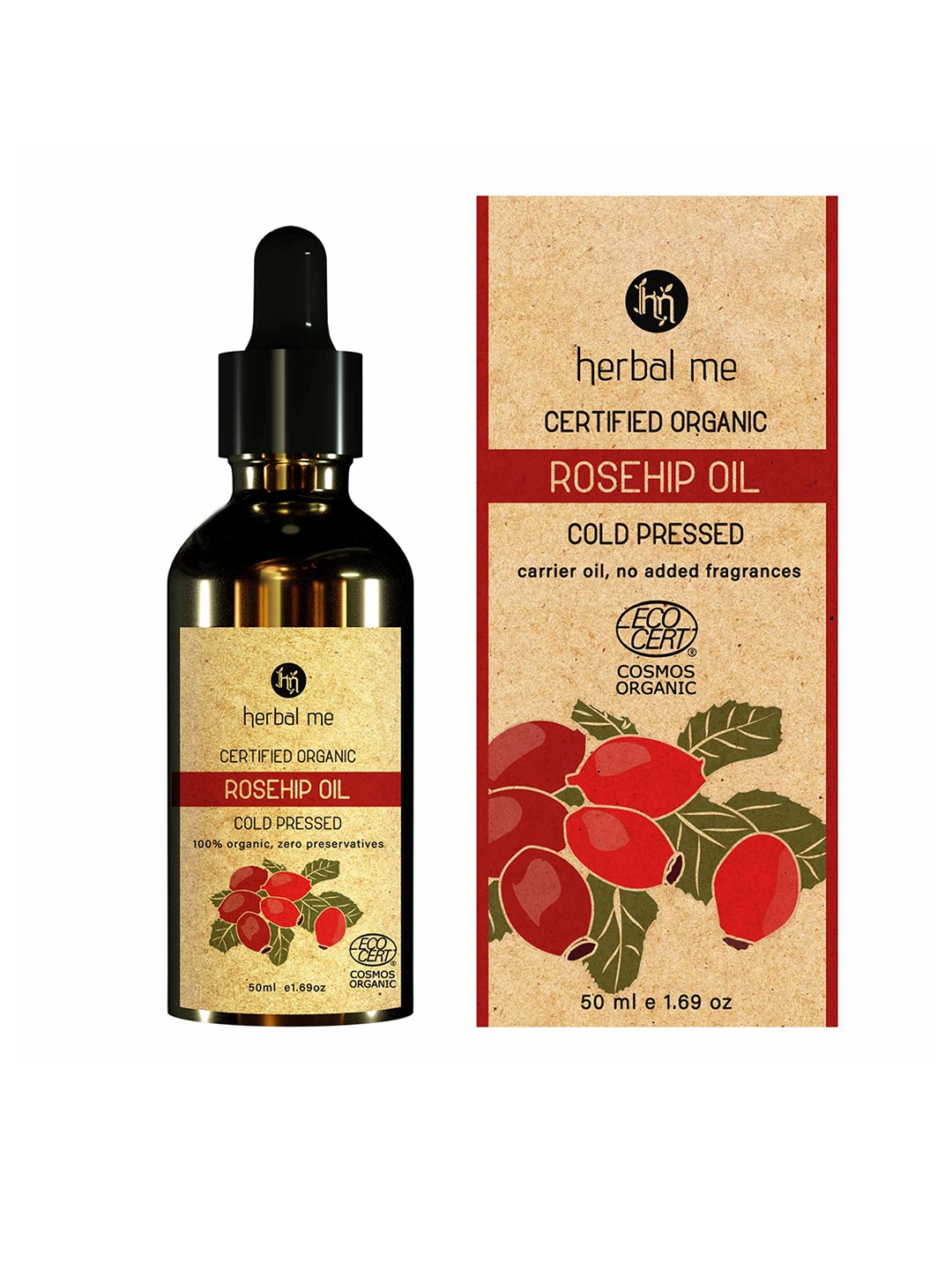 

HERBAL ME Organic Cold Pressed Rosehip Oil - 50 ml, Yellow
