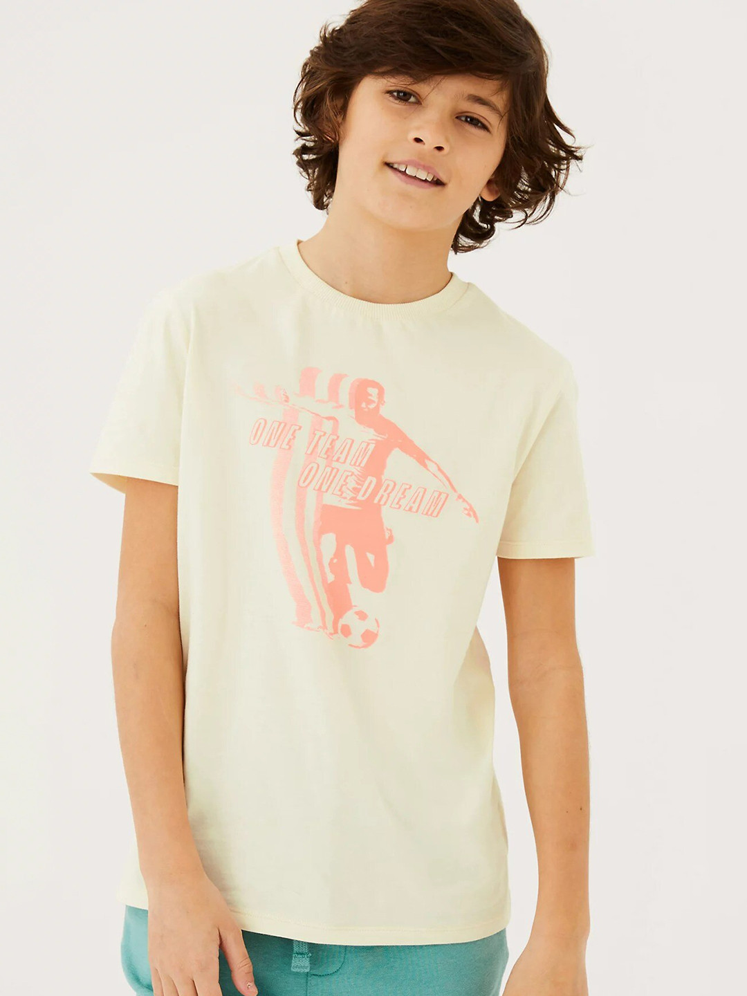 

Marks & Spencer Boys White Printed Pure Cotton T-shirt