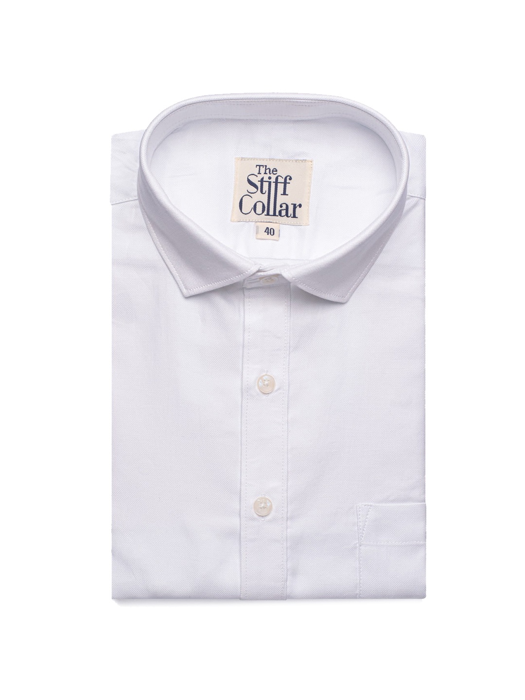 

The Stiff Collar Men White Comfort Pure Cotton Casual Shirt