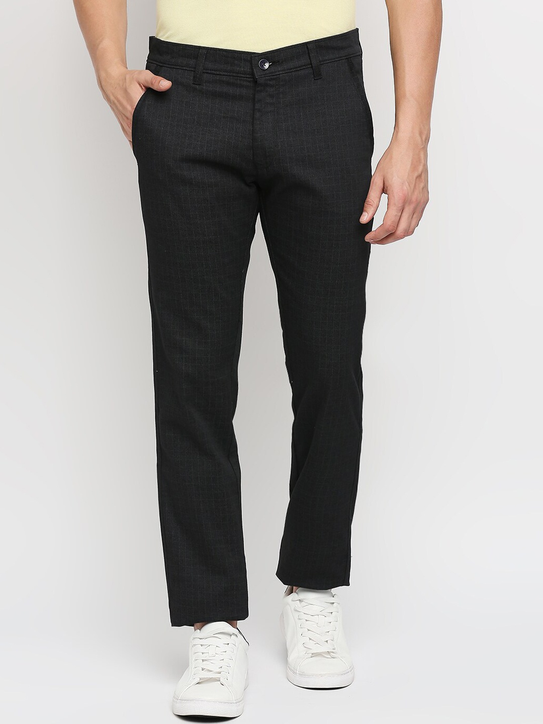 

Solemio Men Black Comfort Easy Wash Chinos Trousers