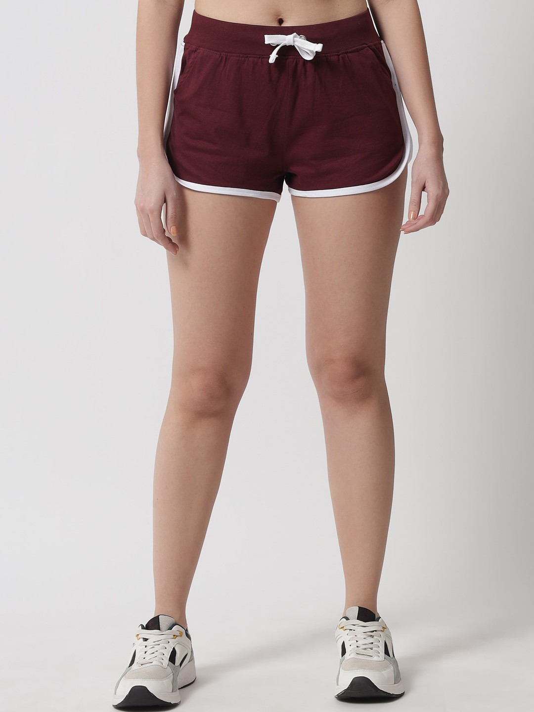 

The Dry State Women Maroon Slim Fit Cotton Shorts