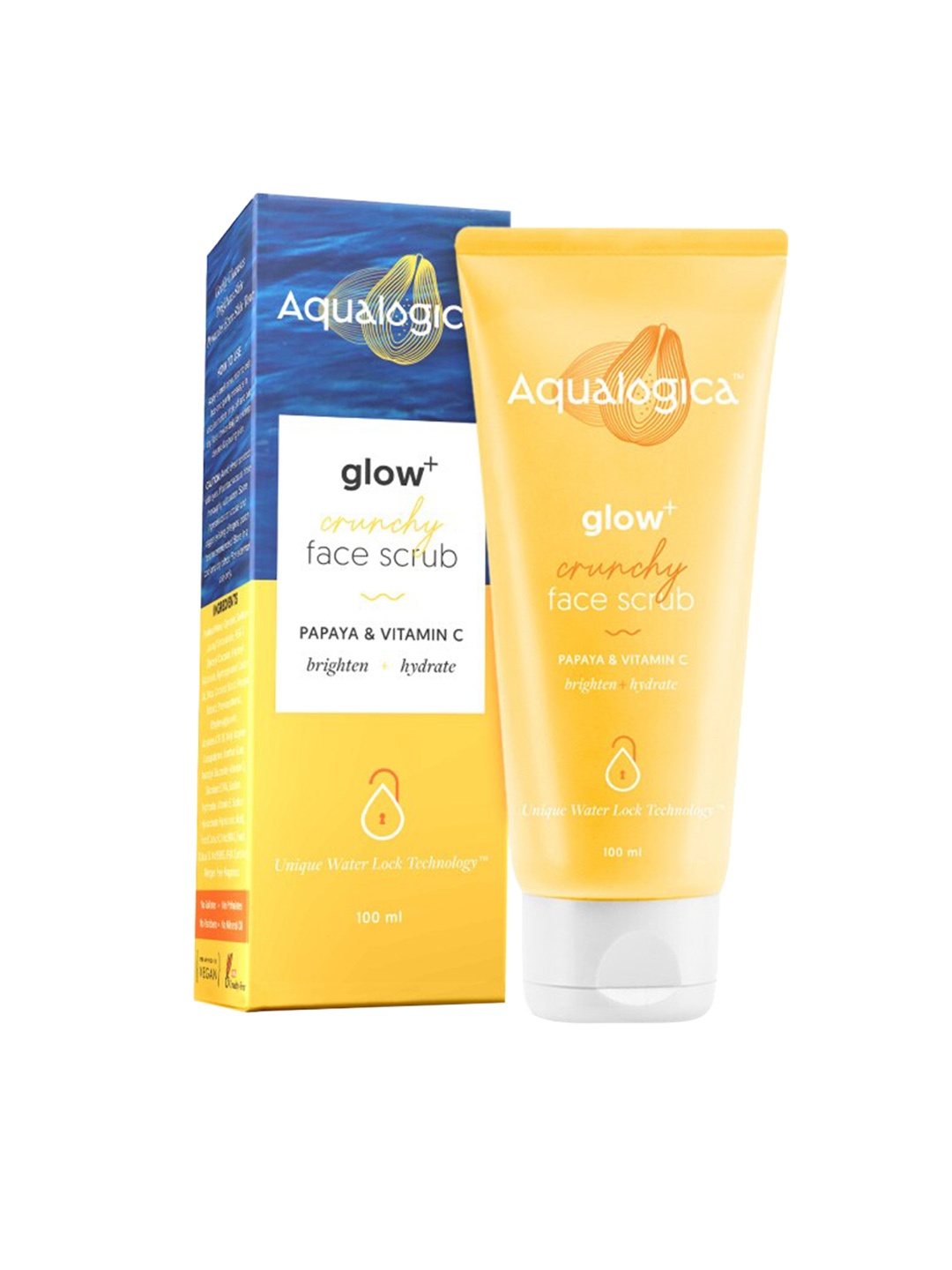 

Aqualogica Glow+ Crunchy Face Scrub with Vitamin C & Papaya - 100ml, Yellow