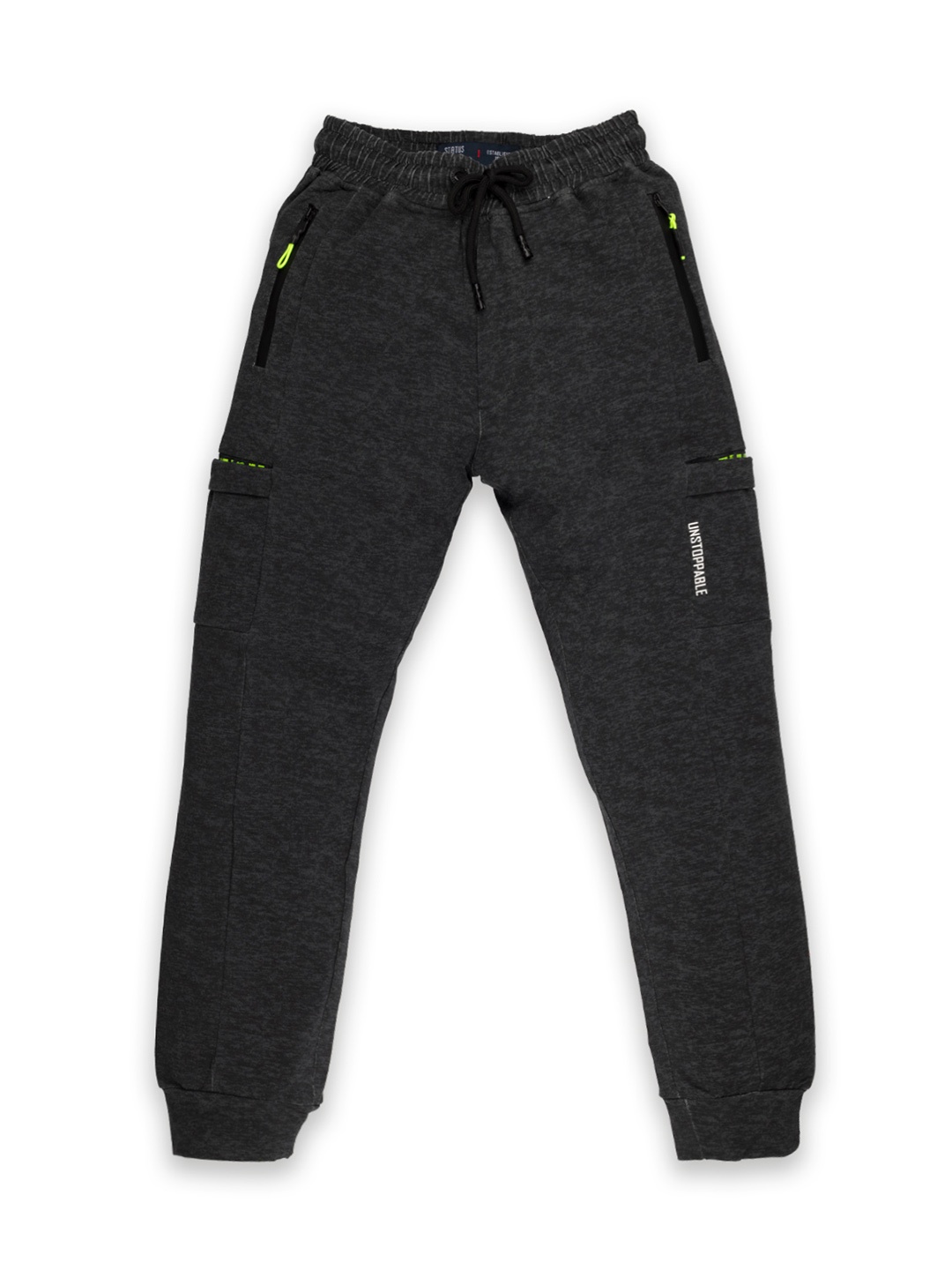 

Status Quo Boys Charcoal Grey Solid Cotton Joggers