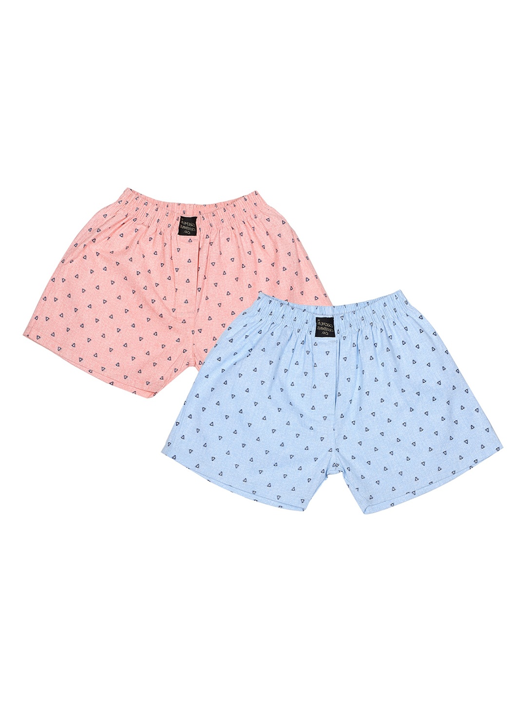 

CREMLIN CLOTHING Boys Pack Of 2 Pink & Blue Printed Cotton Boxers