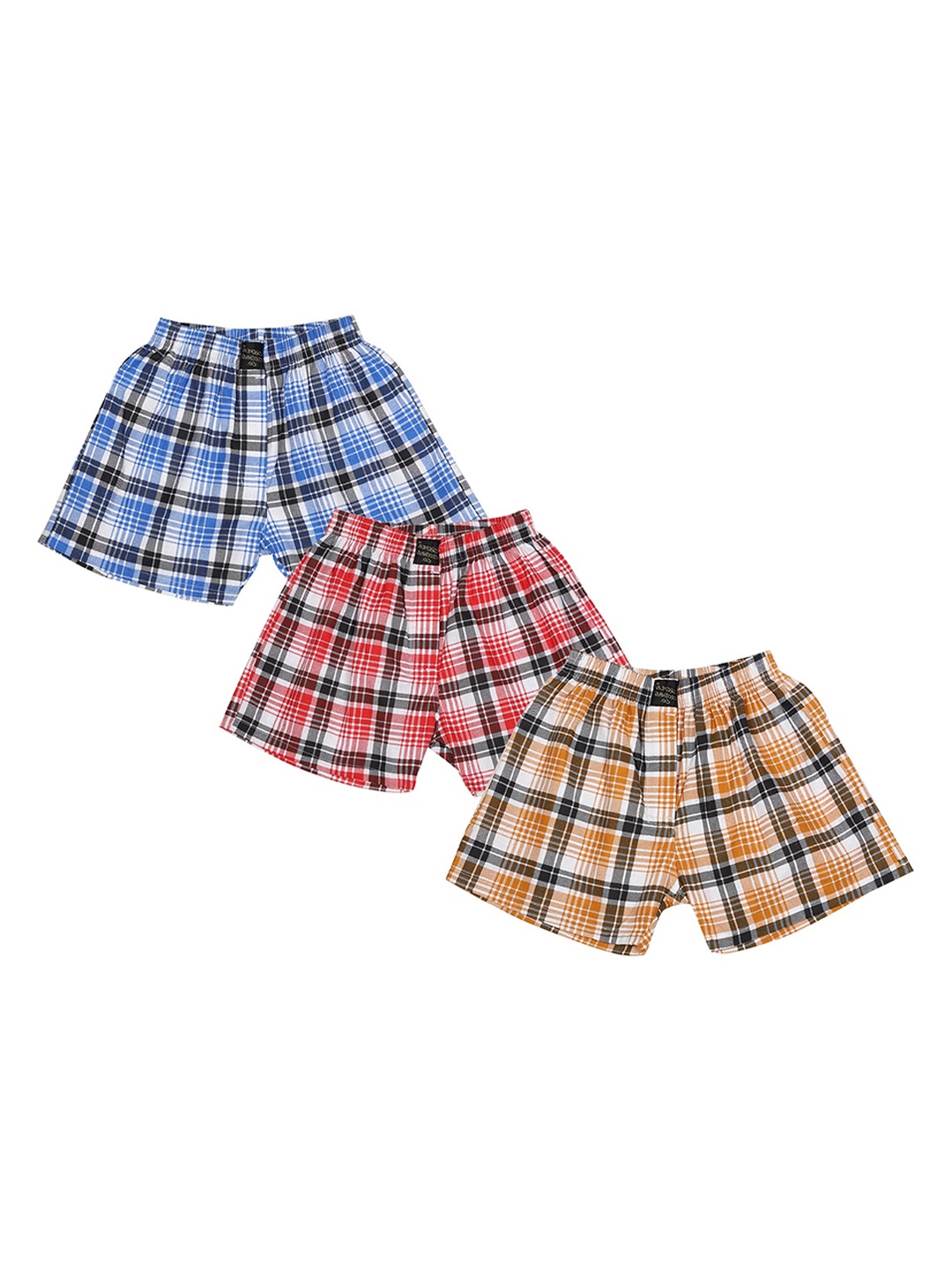 

CREMLIN CLOTHING Boys Checked Pure Cotton Boxers Pack Of 3, Yellow