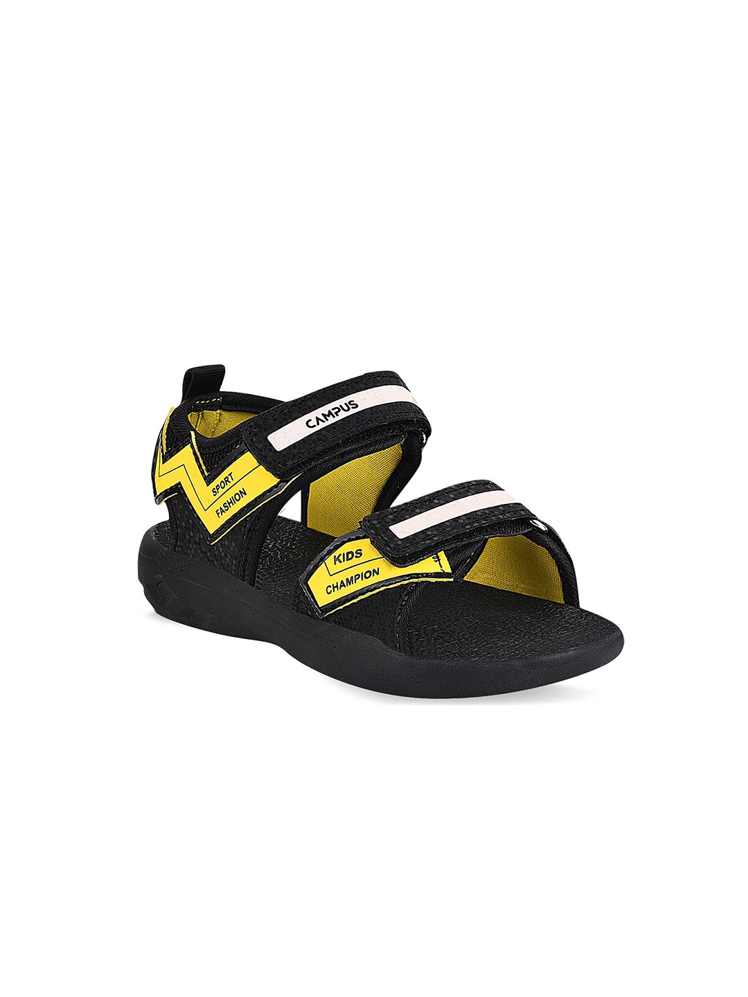 

Campus Kids Black & Yellow Sports Sandals