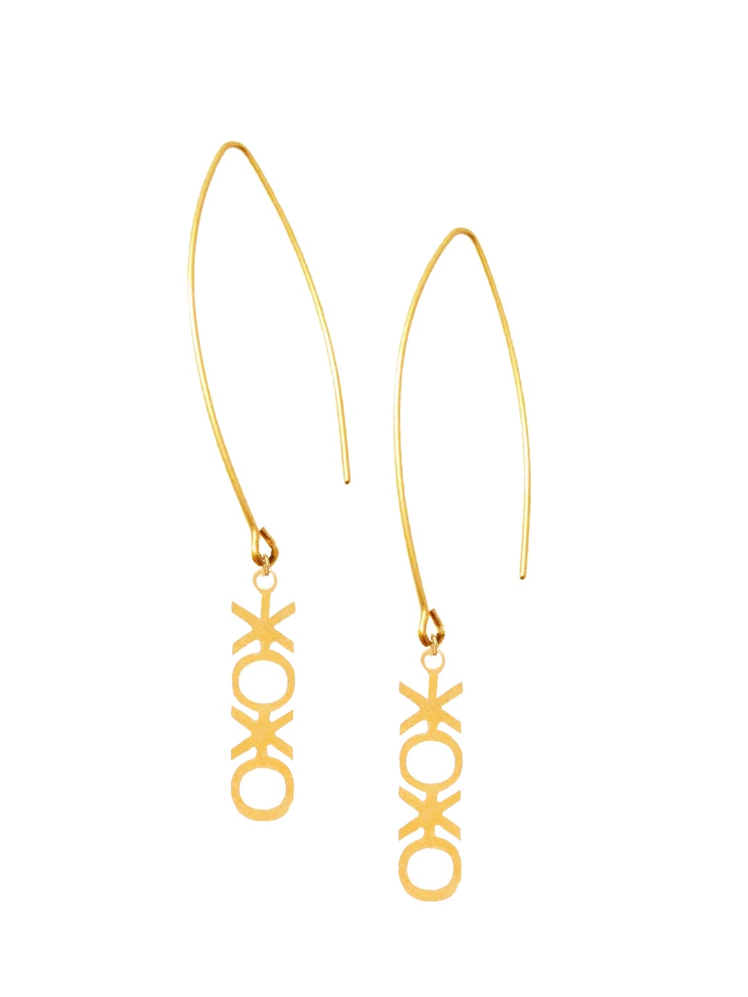 

Goldnera Gold-Toned Contemporary Drop Earrings
