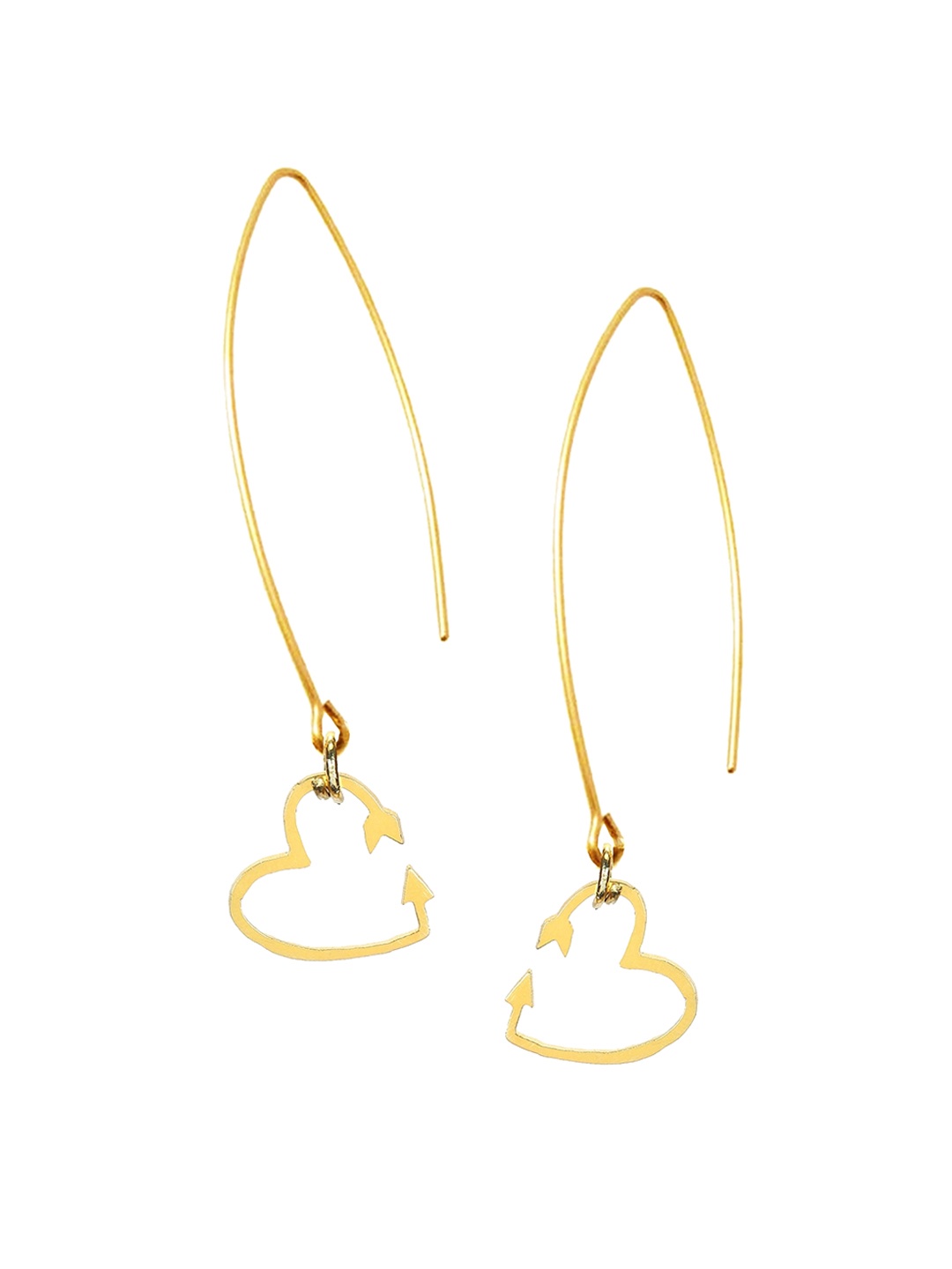 

Goldnera Gold-Toned Contemporary Drop Earrings