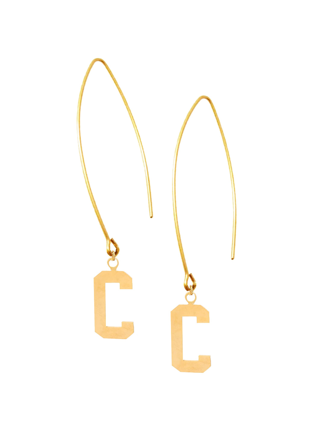 

Goldnera Gold-Toned Contemporary Drop Earrings