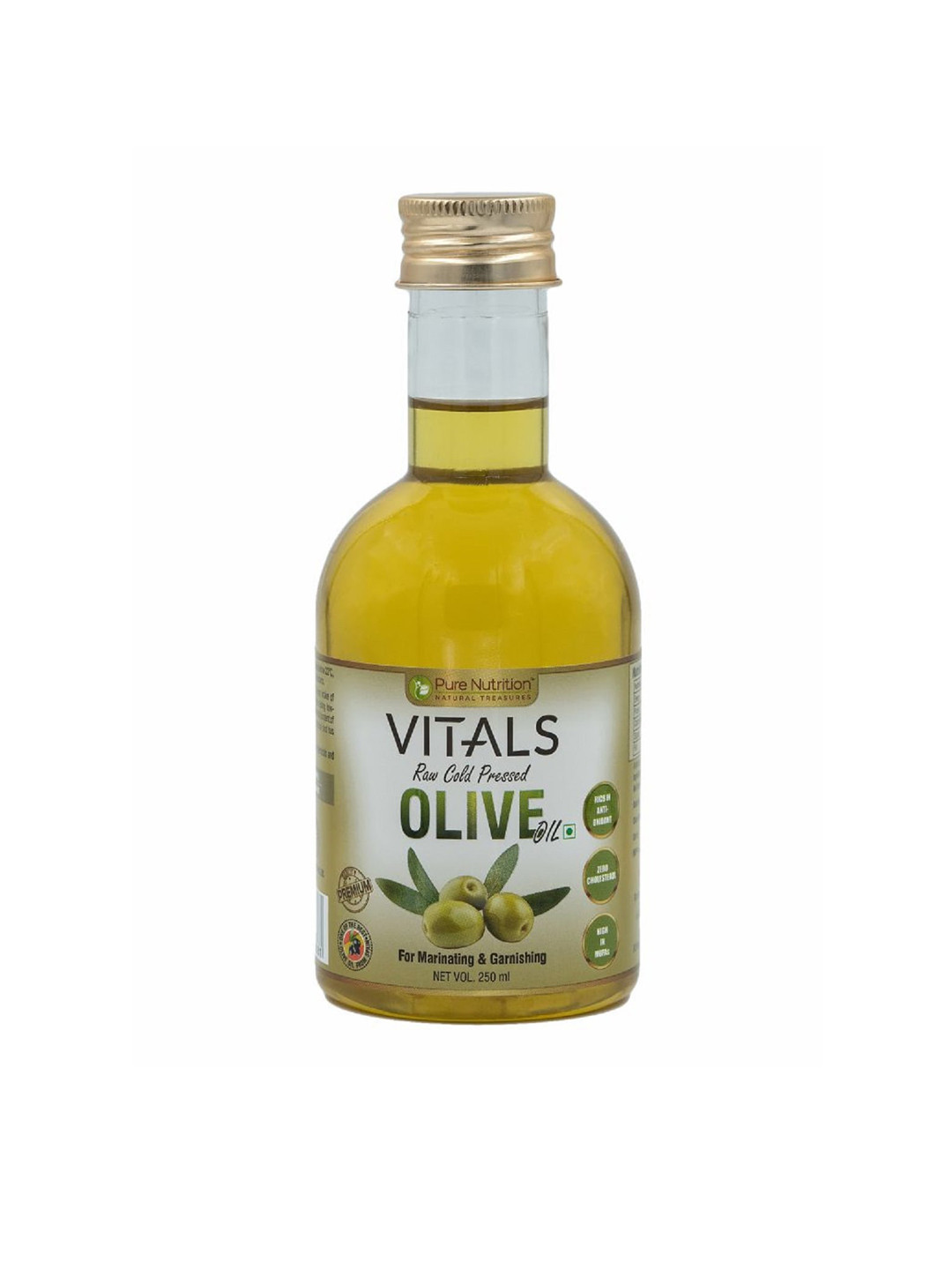 

Pure Nutrition Raw Cold Pressed Virgin Olive Oil for Hair & Skin - 250 ml, Yellow