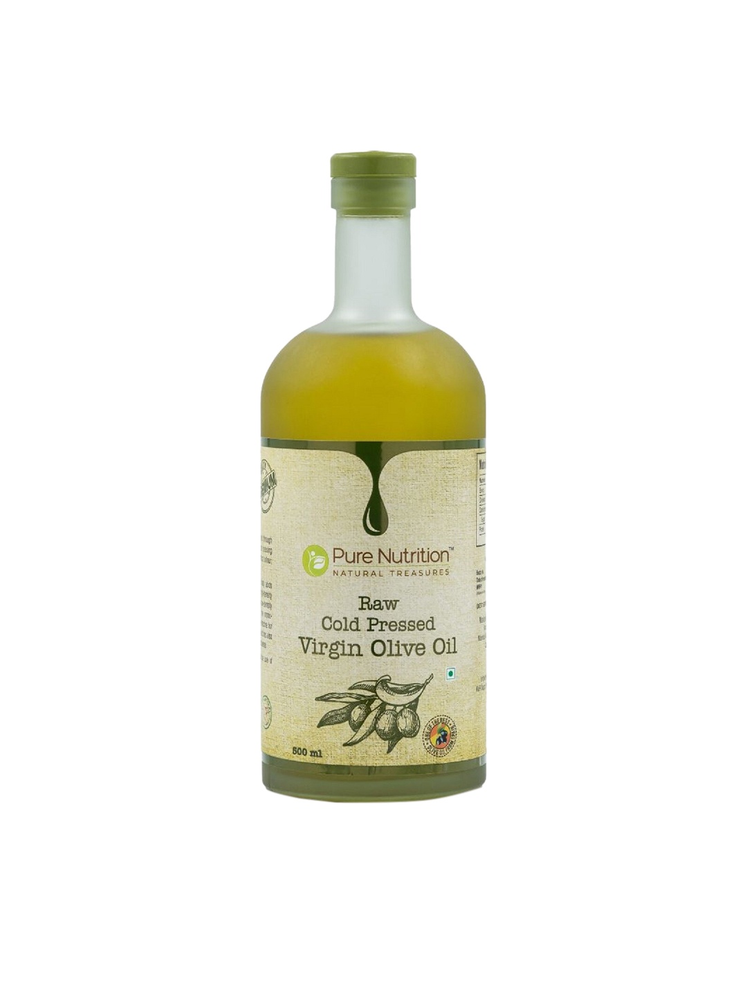 

Pure Nutrition Raw Cold Pressed Virgin Olive Oil for Hair & Skin - 500 ml, Yellow