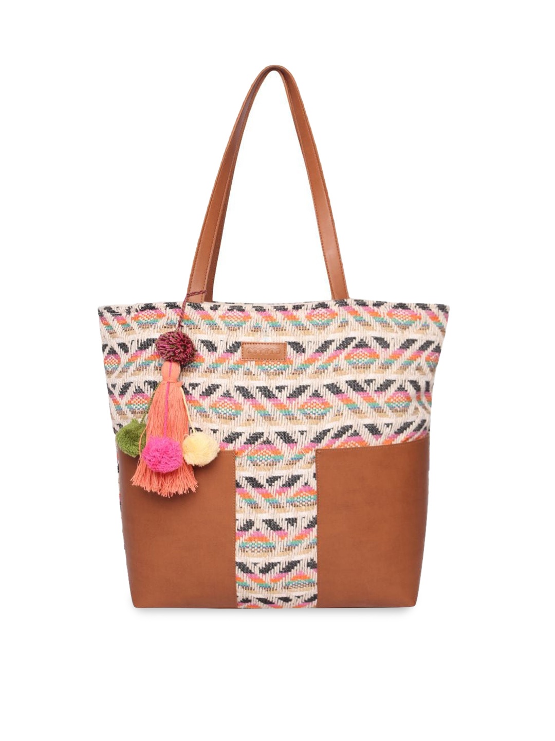 

ASTRID Multicoloured Shopper Tote Bag with Tasselled, Multi