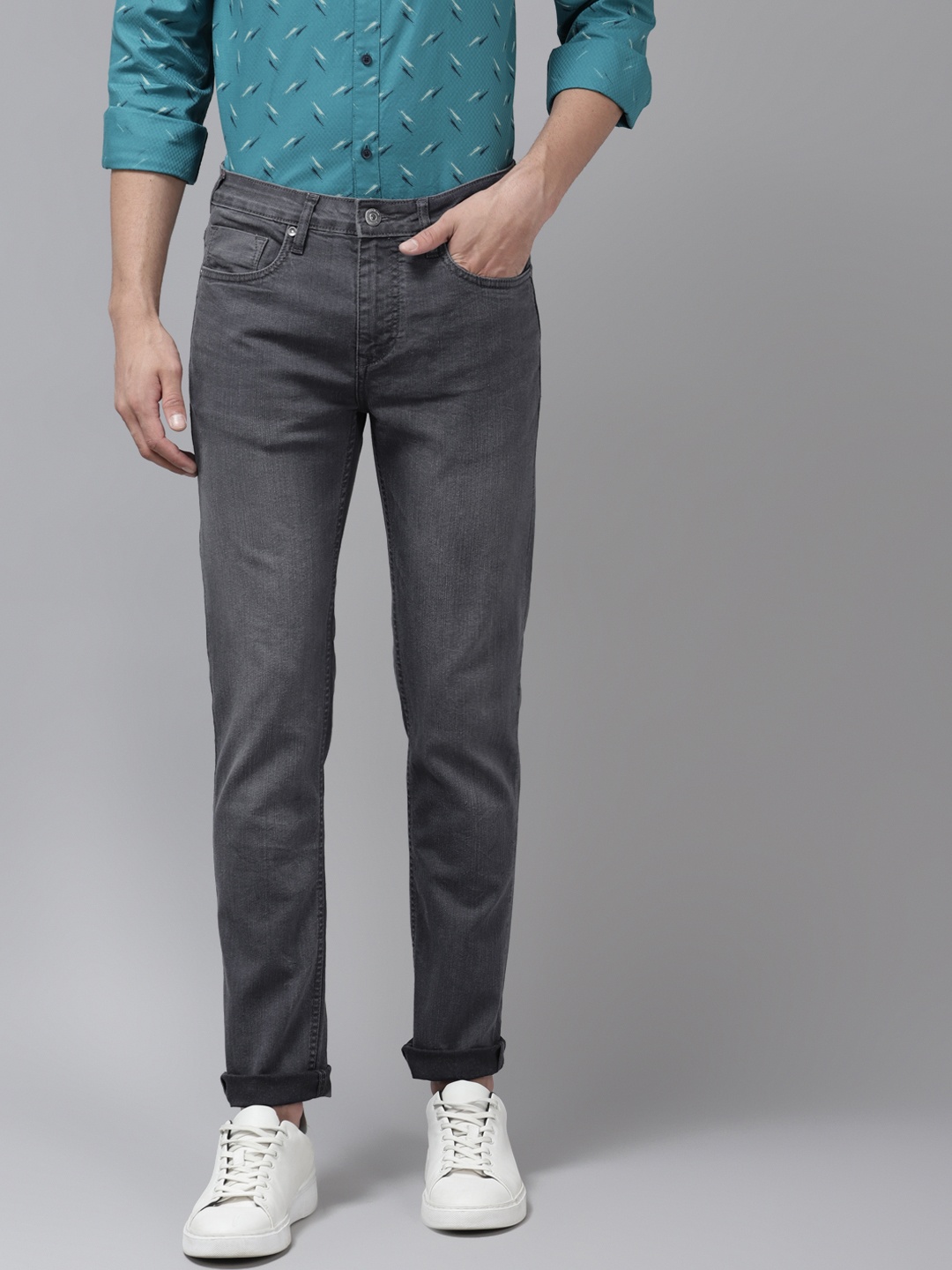 

Blackberrys Men Grey Yonk Skinny Fit Light Fade Stretchable Jeans