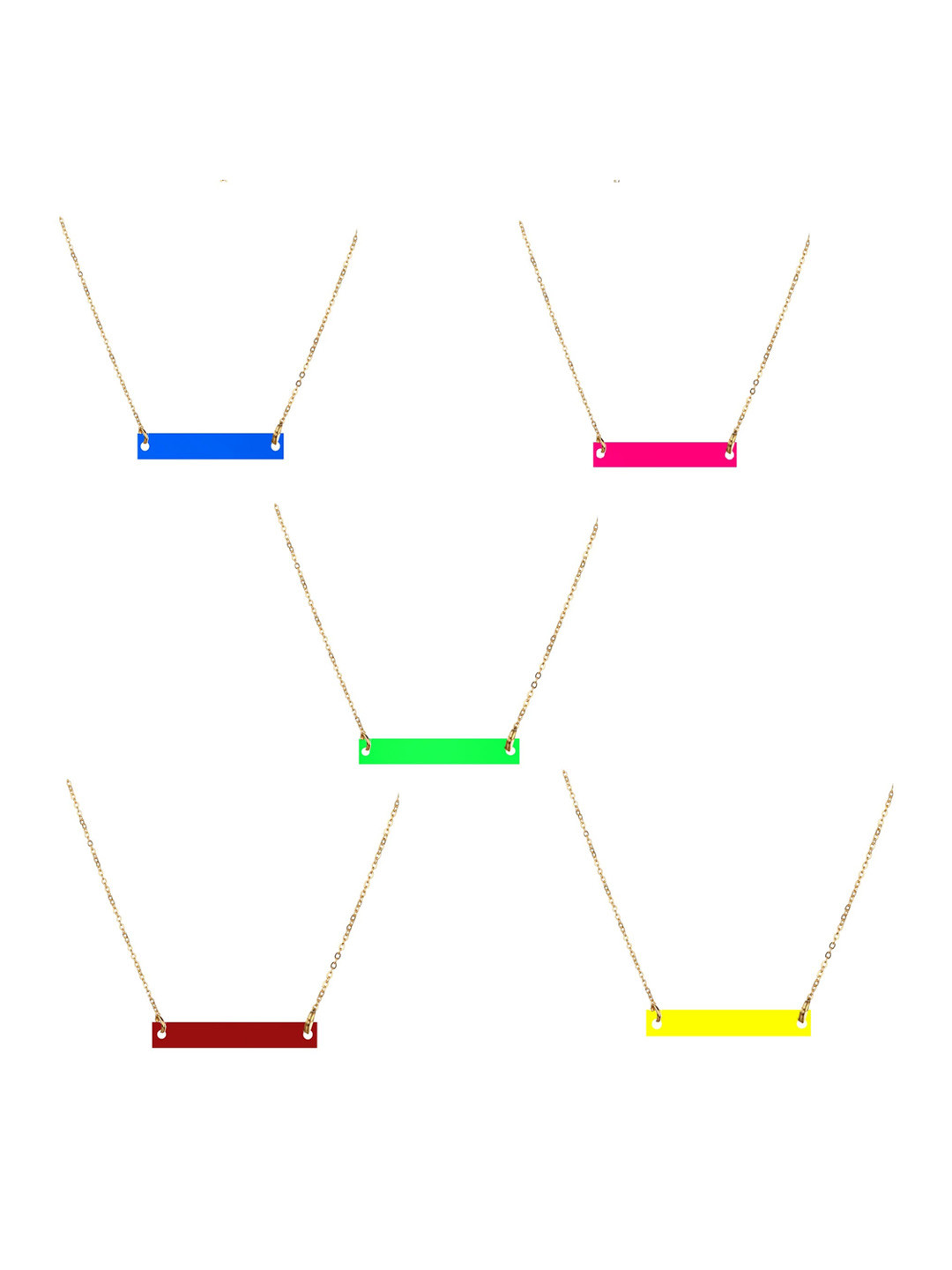 

Goldnera Set of 5 Gold-Toned Bar Pendant with Chain