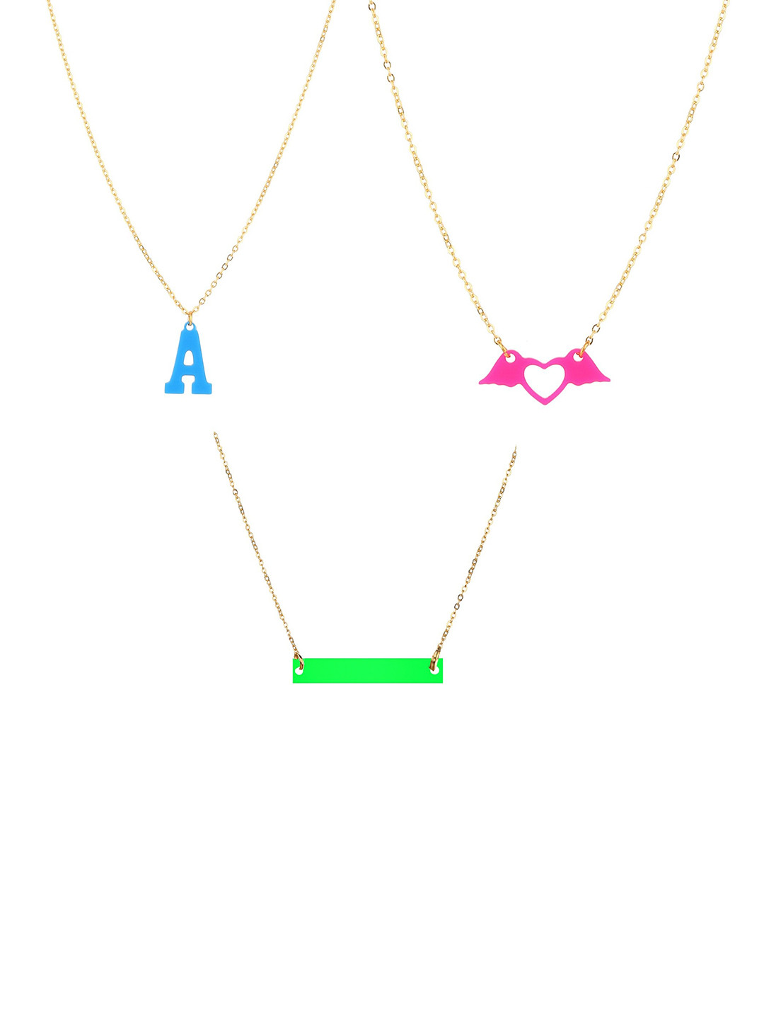 

Goldnera Set of 3 Gold-Toned Pendant with Chain