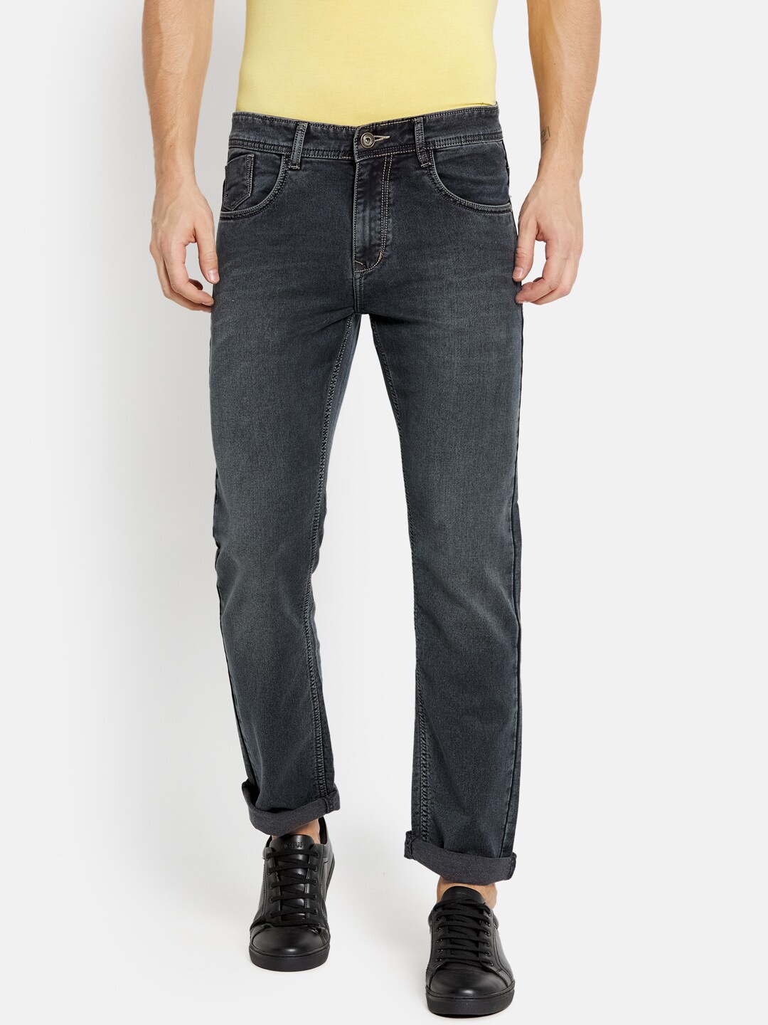 

Octave Men Grey Low Distress Stretchable Jeans