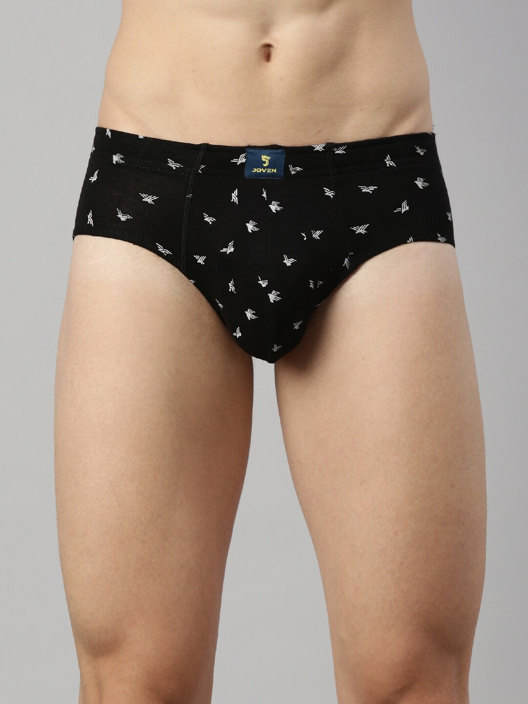 

Joven Men Black & White Printed Basic Brief S22-BAOP-PX