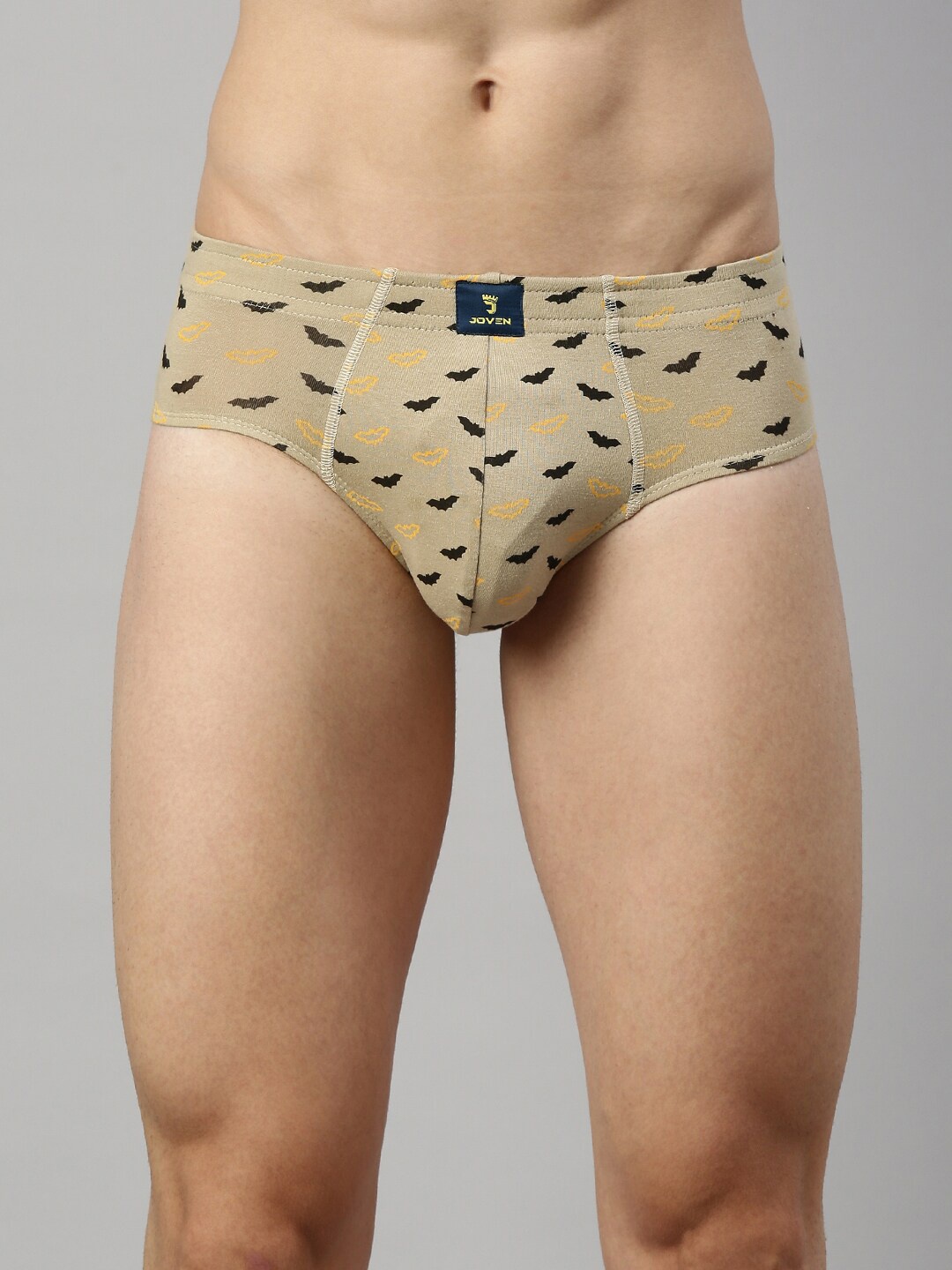 

Joven Men Beige Printed Cotton Basic Briefs